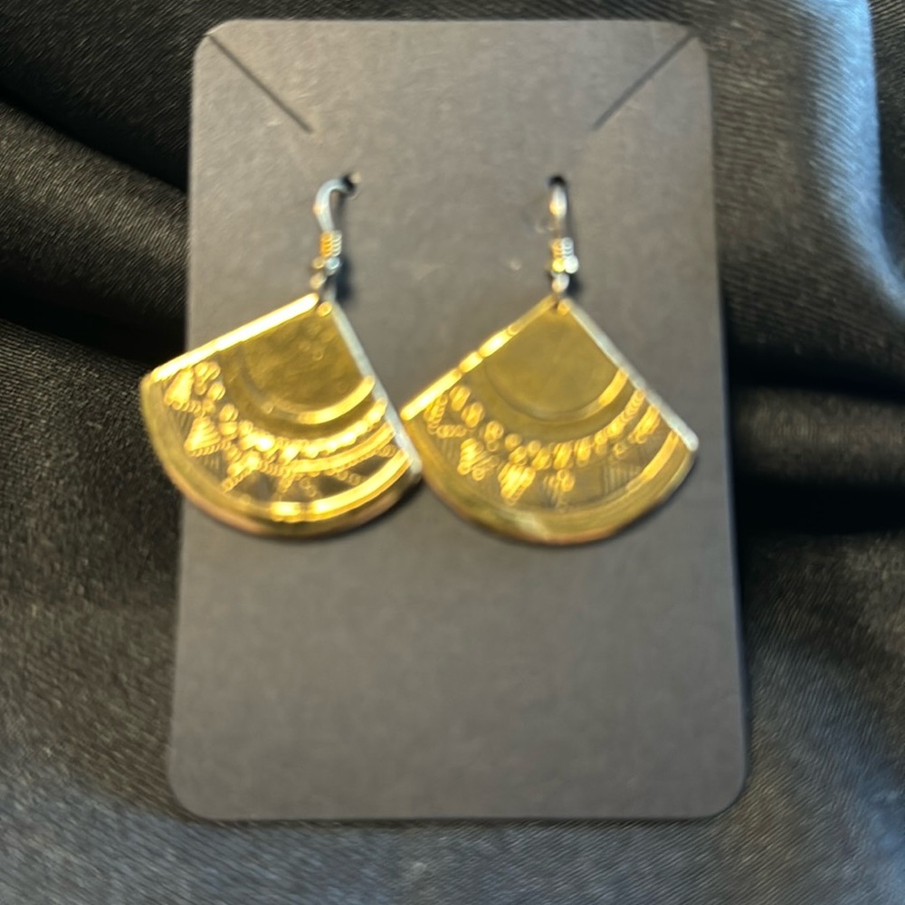 MALI FAN COLLECTION by Laurel Burch 22KT GP French Hook Earrings